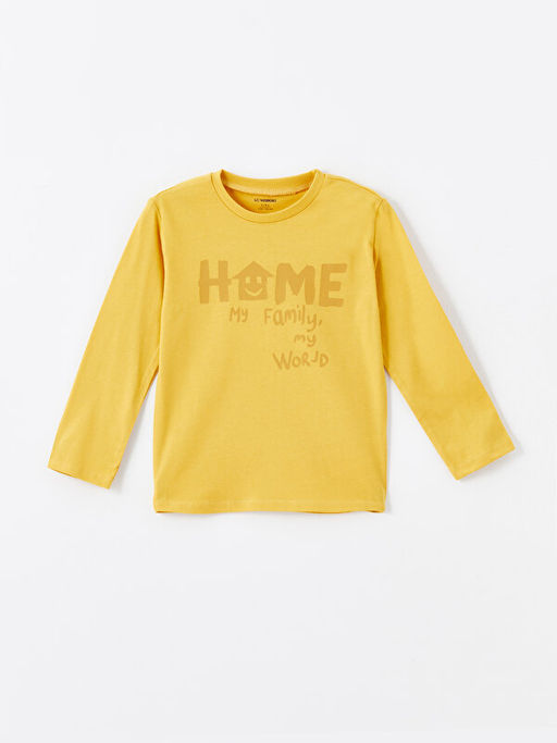 Bisiklet Yaka Uzun Kollu Bask?l? Erkek Bebek Ti??rt 2li - Waikiki фото 3