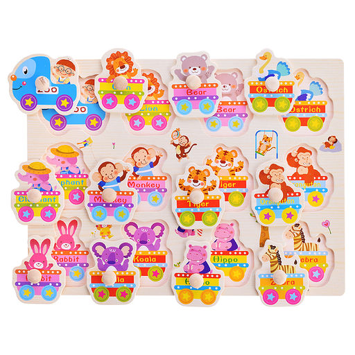 Пазл-вкладыш Паровозик с животными - Щепочка фото 2