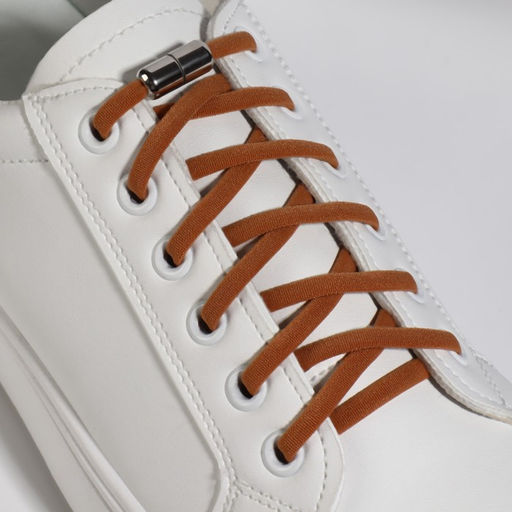 Шнурки для обуви, пара, круглые, с фиксатором, эластичные, d = 5 мм, 100 см, цвет коричневый - Onlitop фото 4