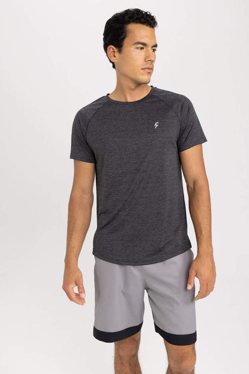 DeFactoFit Спортивная футболка Slim Fit с круглым вырезом и короткими рукавами  фото 3