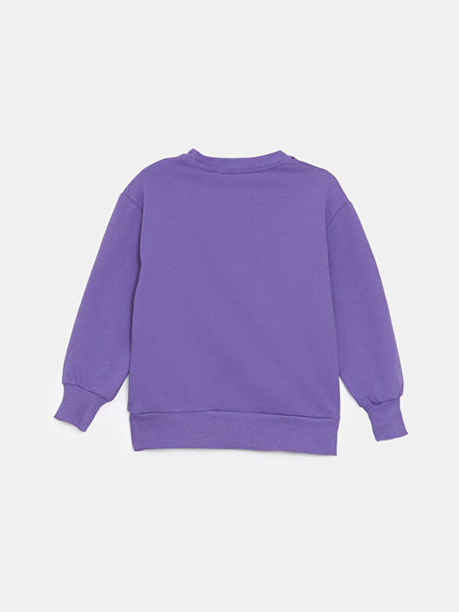 Bisiklet Yaka Bask?l? K?z ?ocuk Sweatshirt