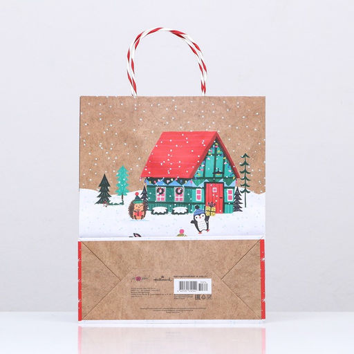 Пакет подарочный крафтовый Новогодний двор 26 х 32 х 12 см - Simaland фото 4