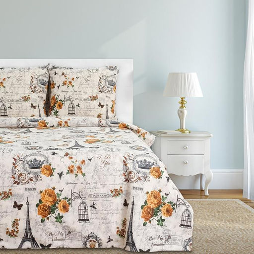 Постельное бельё Этель дуэт Парижские сезоны 143х215 см - 2 шт., 240х220 см, 70х70 см - 2 шт., 100% хлопок, бязь 125 г/м