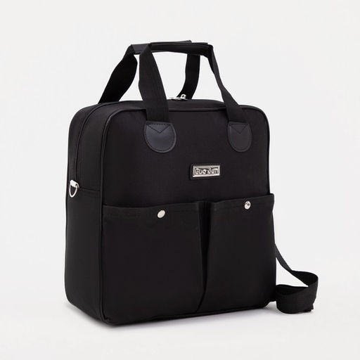 Сумка дорожная 2 в 1 на колёсах 20, отдел на молнии, 4 наружных кармана, цвет чёрный - Simaland фото 6