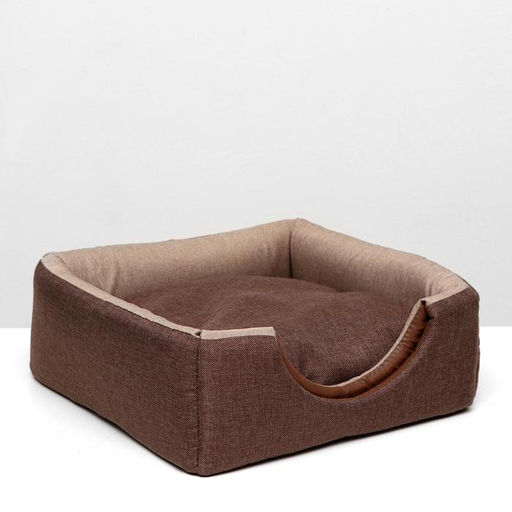 Дом трансформер Квадрат, рогожка, поролон, 43 х 42 х 34 см, бежево-коричневый - Пижон фото 11