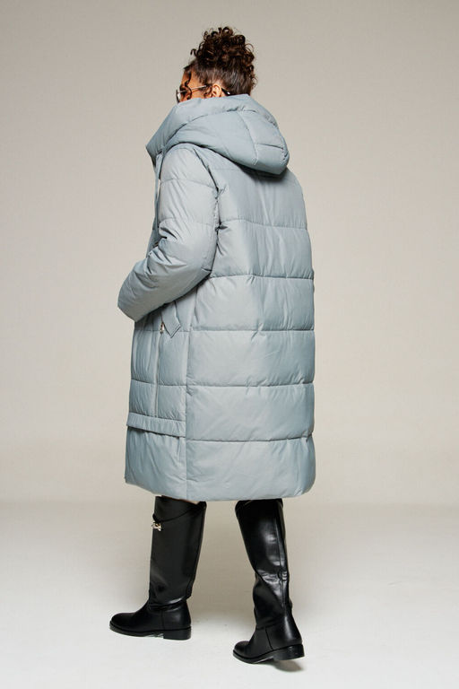 Пальто Beautiful Free 8022 серо-голубой