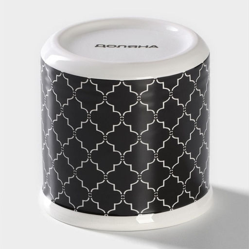 Сахарница с крышкой Доляна «Марокко», 150 мл, керамика, чёрная