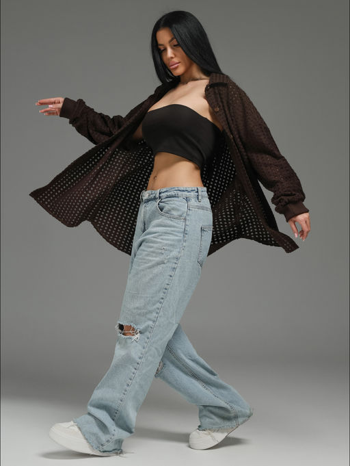 Стелла рубашка женская (шоколад) - Lovetex фото 6