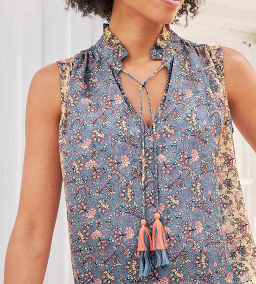 Топ, сине-бежевый - Linea tesini фото 5