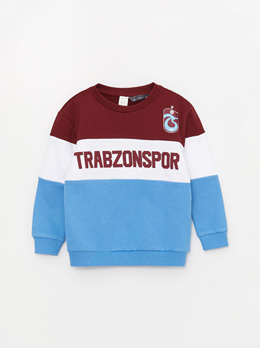 Bisiklet Yaka Uzun Kollu Trabzonspor Bask?l? Erkek Bebek Sweatshirt