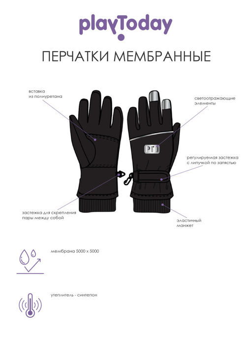 PlayToday / Перчатки зимние для мальчика