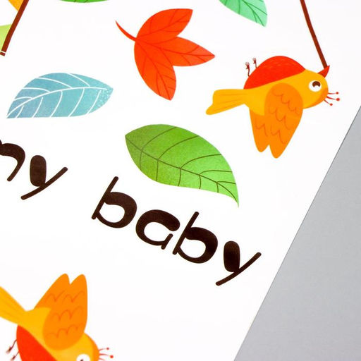 Наклейка пластик интерьерная цветная "Зверята и растения" 60х90 см