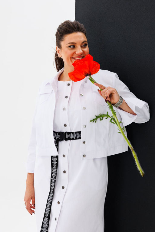 Платье ANELLI 1478 чистый белый  фото 3