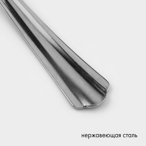 Цена за 6 шт. Ложка столовая, длина 19.8 см, толщина 1.2 мм, упрощённой обработки, нержавеющая сталь, серебристая