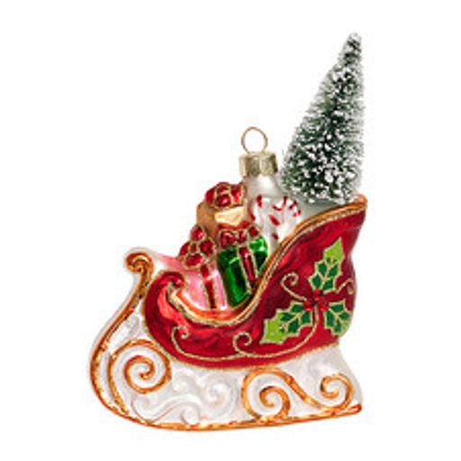 Сани рождественские с елочкой (стекло) 9х3х12 см - Holiday classics фото 2