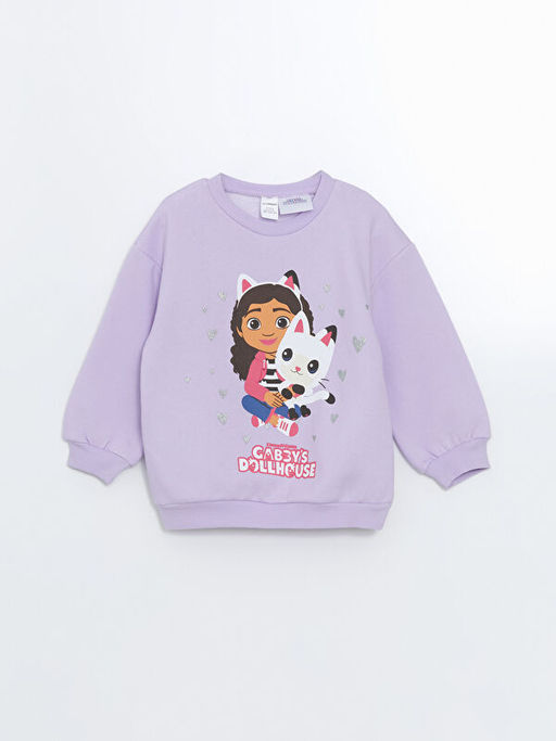 Uzun Kollu Gabbys Dollhouse Bask?l? K?z ?ocuk Sweatshirt ve Tayt 2li Tak?m - Waikiki фото 2