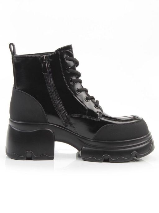 01-F591-1 BLACK Ботинки демисезонные женские (натуральная кожа, искусственная кожа) - Фабричный китай фото 8