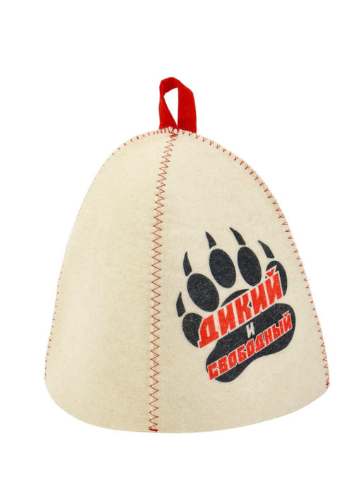 Шапка для бани и сауны Дикий и свободный, полиэфир 70%, шерсть 30%