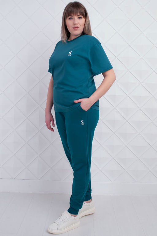 Арт. 2363 Костюм с брюками женский 50-58 (5 шт) Цвет:верх-зеленый кофе, низ-зеленый кофе - Калинка фото 10