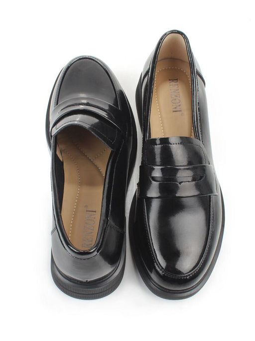 03-PDEB105-3 BLACK Лоферы женские (натуральная кожа)