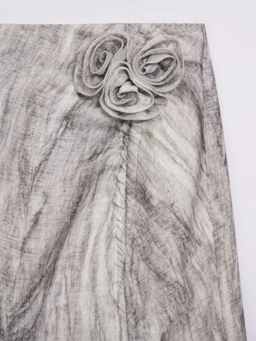 Юбка миди со сборкой и цветами / Zarina