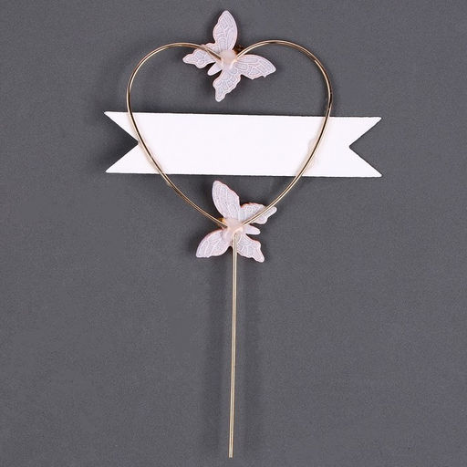 Топпер С днём рождения, бабочки в сердце, цвет розовый - Страна карнавалия фото 3