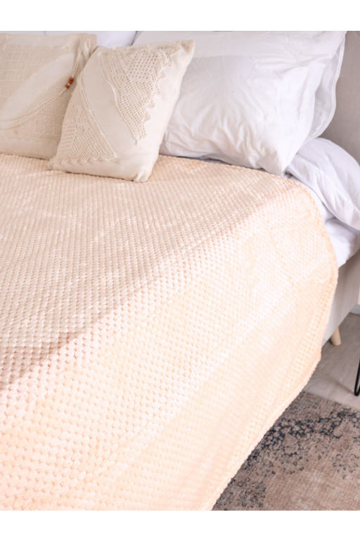 Плед 200*220 см Точки бежевый ПЛД-5 - Хороший трикотаж фото 3