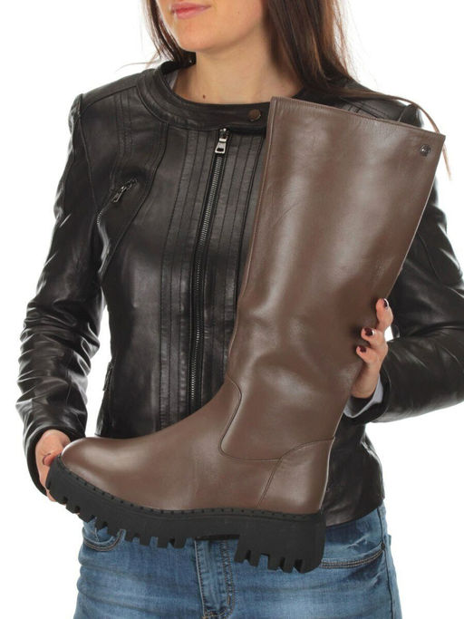 02-FL655-2M BROWN Сапоги зимние женские (натуральная кожа, натуральный мех (еврозима)) - No name фото 3