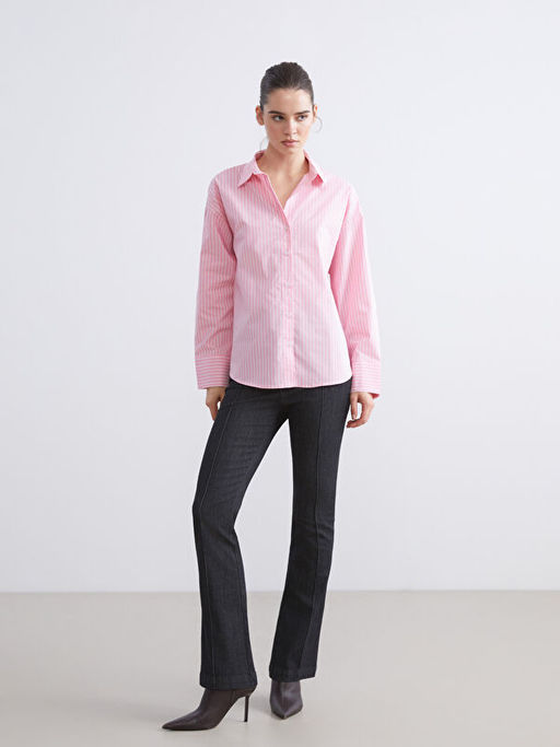 ?izgili Oversize Poplin Kad?n G?mlek
