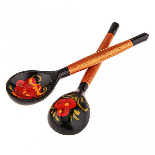 Ложка чайная деревянная 14,5х3,5х1,5см, Традиционная роспись (Россия) - Домашняя Мода фото 3