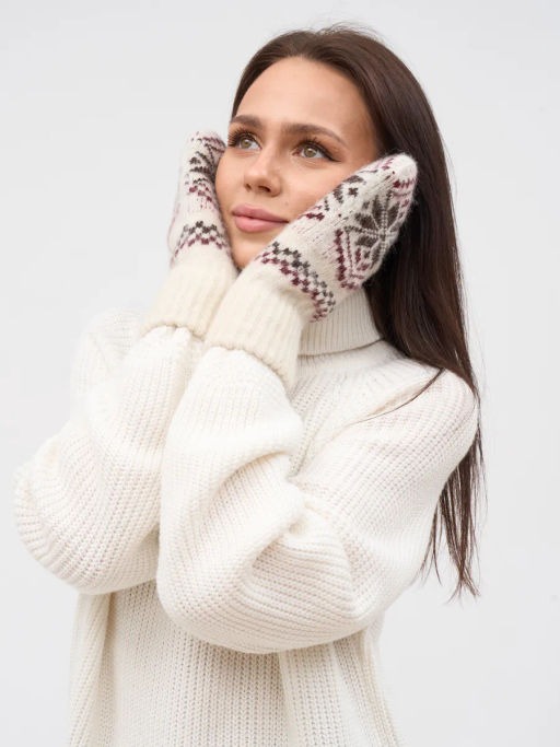 Варежки женские Звезда три цвета 3002-2 - Рассказовские варежки фото 3