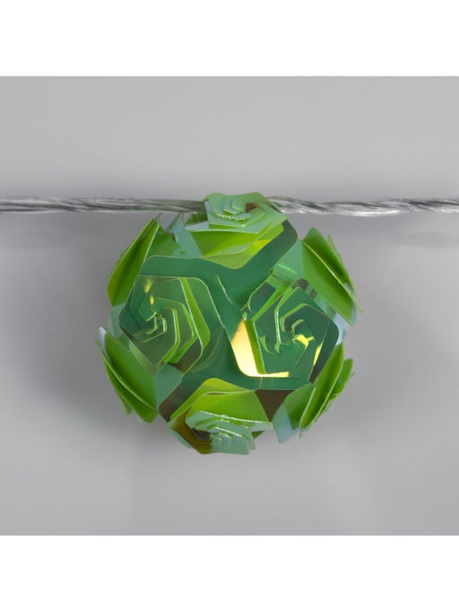 Гирлянда Нить 4.5 м с насадками Цветочные шары, IP20, прозрачная нить, 15 LED, свечение зелёное, 220 В - Luazon lighting фото 7