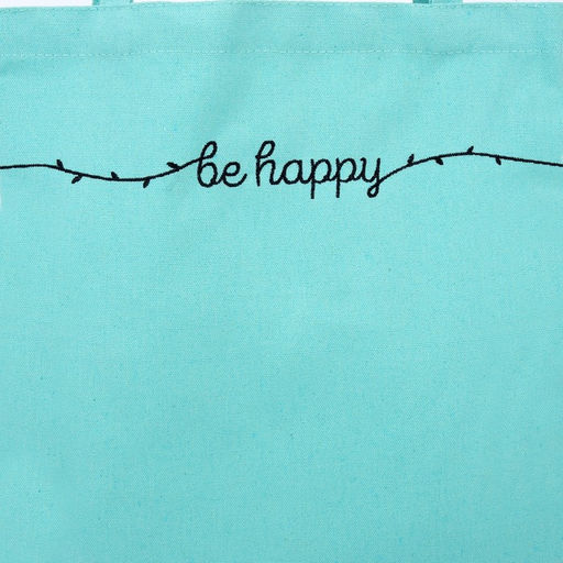 Сумка шопер Be happy, 35×0.5×40 см, голубой