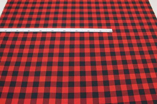 Фуле Клетка цв.красный/черный, ш.1.45м, хлопок-100%, 180гр/м.кв - Купава фото 6