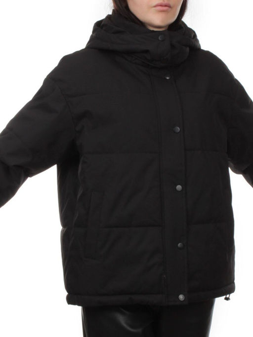 S24-268 BLACK Куртка демисезонная женская (100 гр. холлофайбер) - Fashion фото 2