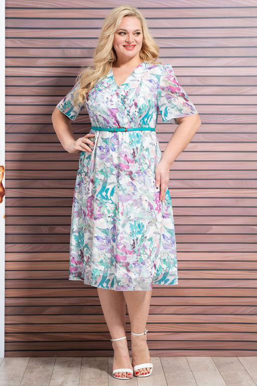 Платье ALANI 1926 сиреневые+бирюзовые цветы - Alani collection фото 5