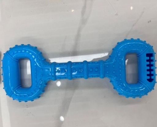 Игрушка жевательная для средних и крупных пород собак "Кость", цвет голубой, с пищалкой, 28*11см