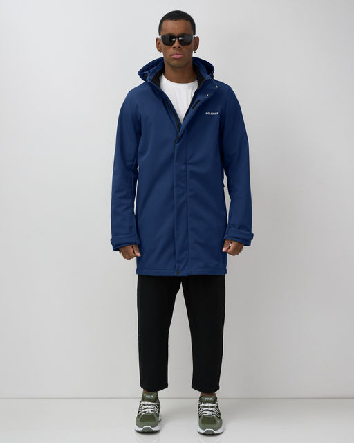 Парка спортивная мужская с капюшоном softshell синего цвета 9565S - Mtforce фото 8