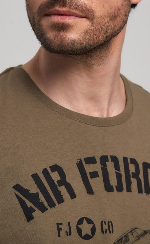 Футболка мужская с принтом F211-06-735 хаки - Fine joyce фото 5