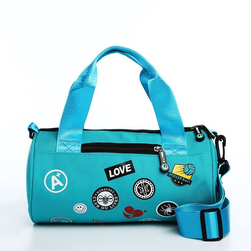 Сумка молодёжная на молнии, цвет бирюзовый - Simaland фото 2