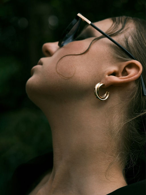 Серьги металл Переплетение тренд, цвет золото - Qf фото 6