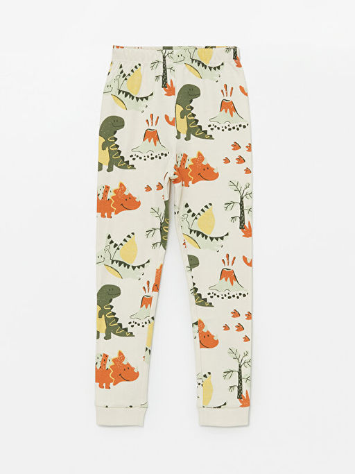 Bisiklet Yaka Uzun Kollu Bask?l? Erkek Bebek Pijama Tak?m?