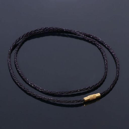 Цена за 10 шт. Шнурок текстильный с винтовым замком, 50 см, чёрный