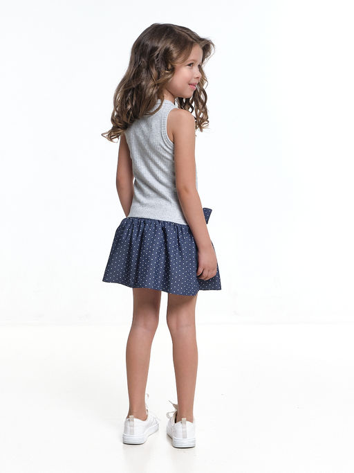 Платье комбинированное 22-7183 серый/джинс - Mini maxi фото 11