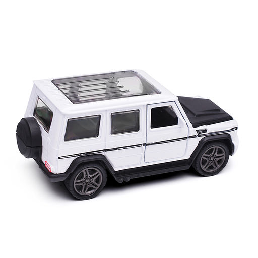 Белая инерционная машинка Джип с люком die-cast,1:32, открывающиеся двери