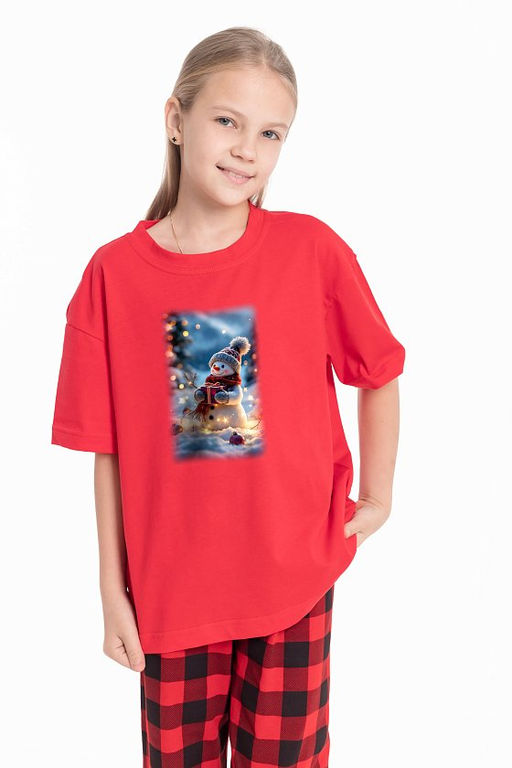 Футболка М225120Пк красный - Елена фото 3