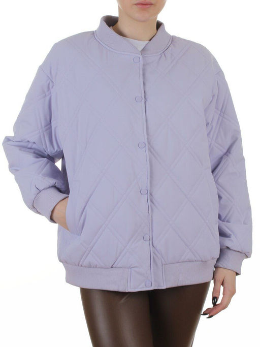 H24-91 LILAC Куртка-бомбер стеганная демисезонная женская (100 гр. синтепон)