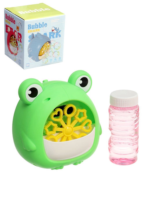 Генератор мыльных пузырей «Лягушка», работает от батареек, цвет зелёный