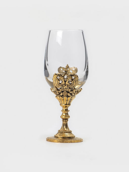 Рюмки для водки «Герб», подарочный набор на 3 персоны, рюмка 50 мл, золото