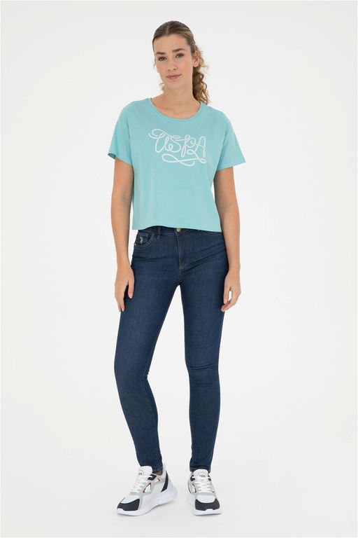 Женская мятная футболка с круглым вырезом - U.s. polo assn фото 11